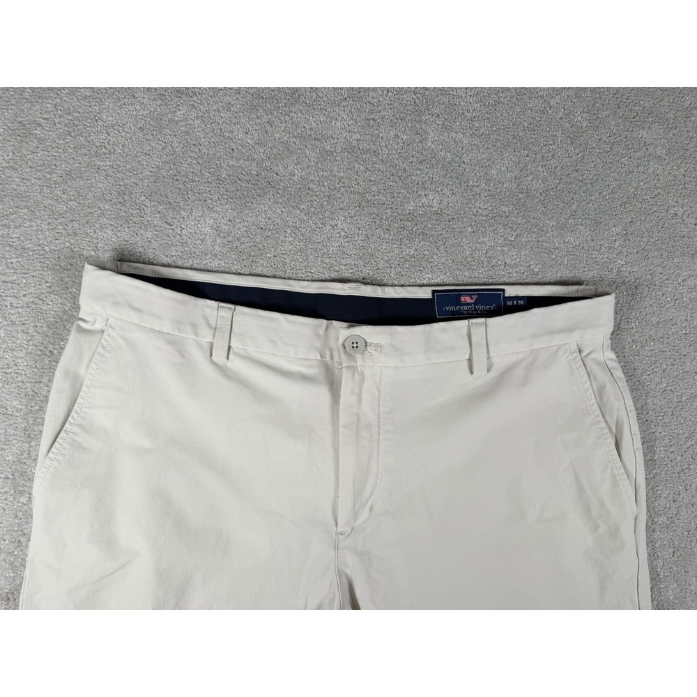 Vineyard Vines Performance Pants Mens 36x30 White Straight Stretch Chino Golf - Picture 4 of 10